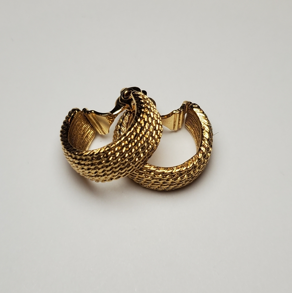 Monet Textured Clip-on Hoops